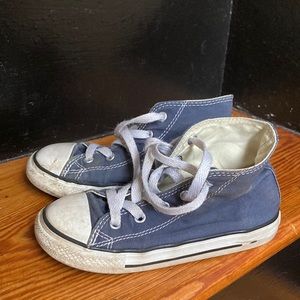 Size 10 kids blue converse high top chuck taylors